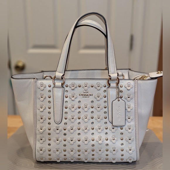 COACH Mini Crosby Carryall In Floral Rivets Leather NWOT - Picture 1 of 12